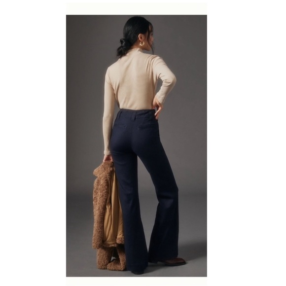 Anthropologie Naomi Linen Wide Leg Flare Pants. - Picture 2 of 10